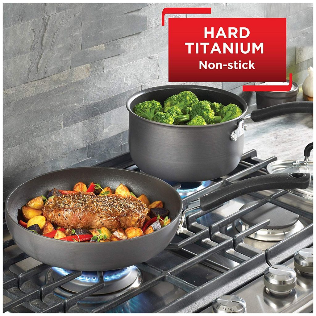 T Fal E765sh Ultimate Hard Anodized Nonstick 17 Piece Cookware Set